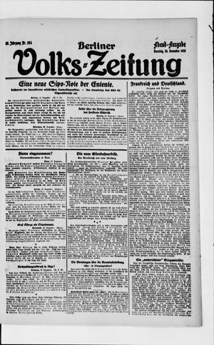 Berliner Volkszeitung on Dec 28, 1920