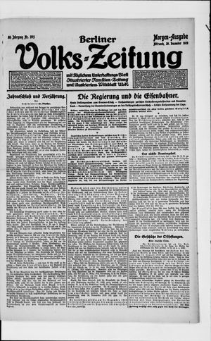 Berliner Volkszeitung on Dec 29, 1920