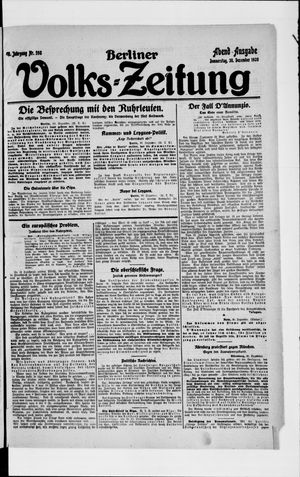 Berliner Volkszeitung vom 30.12.1920