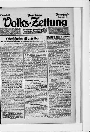 Berliner Volkszeitung vom 08.04.1921