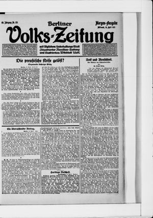 Berliner Volkszeitung vom 13.04.1921