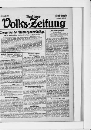 Berliner Volkszeitung vom 15.04.1921