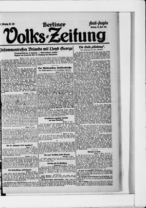 Berliner Volkszeitung vom 19.04.1921