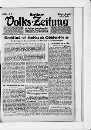 Berliner Volkszeitung vom 22.04.1921