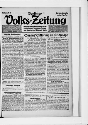 Berliner Volkszeitung vom 23.04.1921