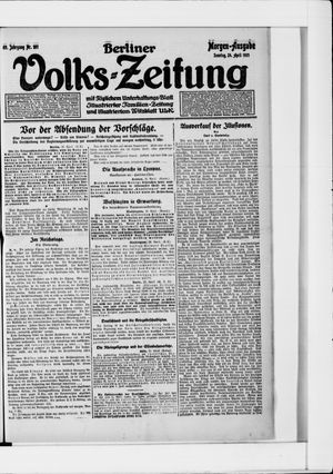 Berliner Volkszeitung on Apr 24, 1921