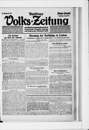 Berliner Volkszeitung on Apr 28, 1921