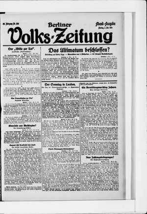 Berliner Volkszeitung on May 2, 1921
