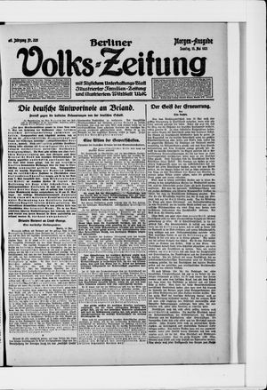 Berliner Volkszeitung vom 15.05.1921