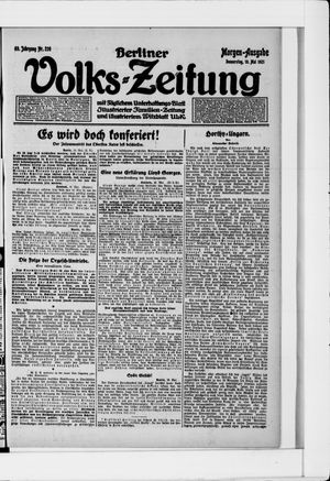 Berliner Volkszeitung on May 19, 1921