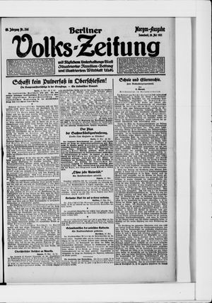 Berliner Volkszeitung on May 28, 1921
