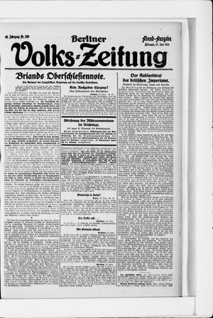 Berliner Volkszeitung vom 22.06.1921