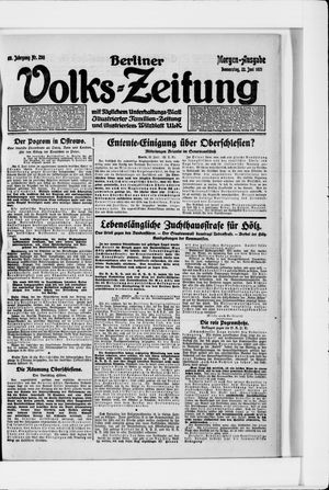 Berliner Volkszeitung vom 23.06.1921