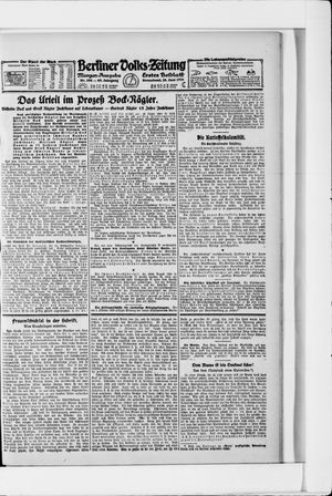 Berliner Volkszeitung vom 25.06.1921