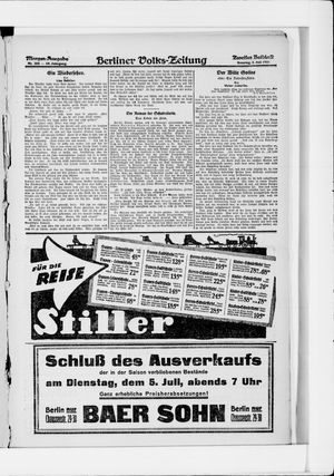 Berliner Volkszeitung vom 03.07.1921