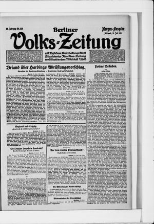 Berliner Volkszeitung vom 13.07.1921