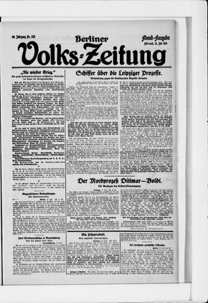 Berliner Volkszeitung vom 13.07.1921