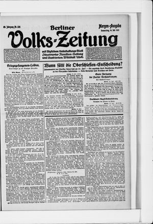 Berliner Volkszeitung vom 14.07.1921