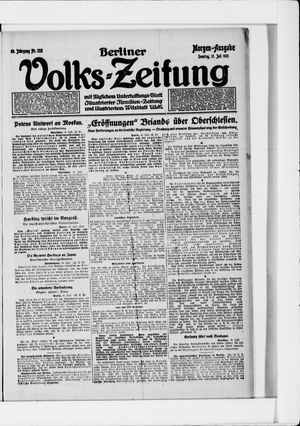 Berliner Volkszeitung vom 17.07.1921