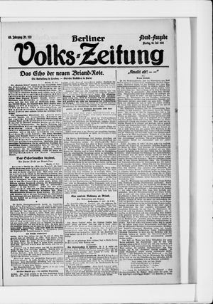 Berliner Volkszeitung vom 18.07.1921