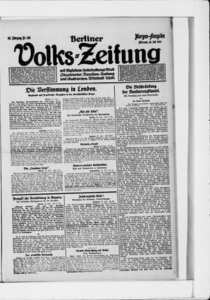Berliner Volkszeitung on Jul 20, 1921