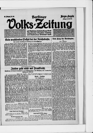 Berliner Volkszeitung vom 22.07.1921