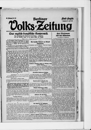 Berliner Volkszeitung vom 23.07.1921