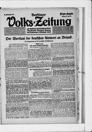 Berliner Volkszeitung vom 24.07.1921