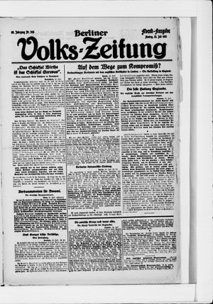 Berliner Volkszeitung vom 25.07.1921