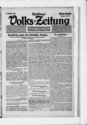 Berliner Volkszeitung vom 26.07.1921