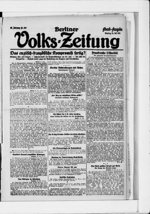 Berliner Volkszeitung vom 26.07.1921