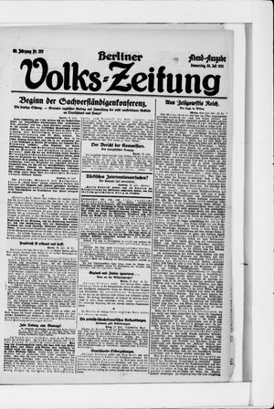 Berliner Volkszeitung vom 28.07.1921