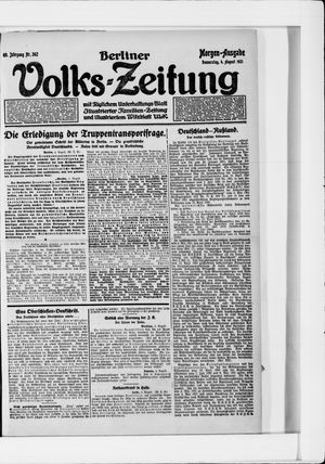 Berliner Volkszeitung vom 04.08.1921