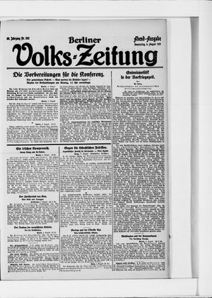 Berliner Volkszeitung vom 04.08.1921