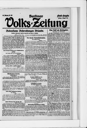 Berliner Volkszeitung vom 05.08.1921