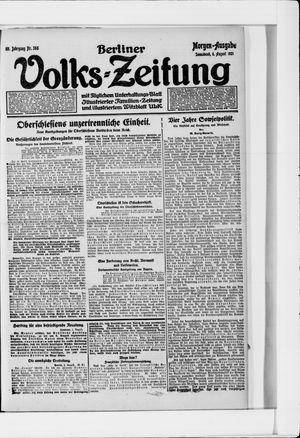 Berliner Volkszeitung vom 06.08.1921