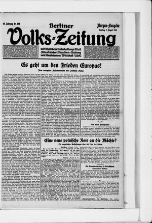 Berliner Volkszeitung vom 07.08.1921