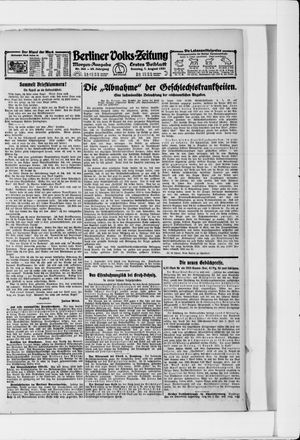 Berliner Volkszeitung vom 07.08.1921