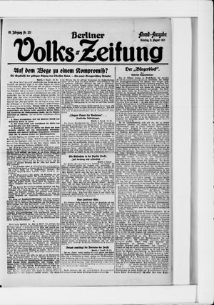 Berliner Volkszeitung vom 09.08.1921