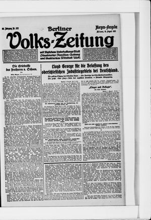 Berliner Volkszeitung vom 10.08.1921