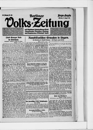 Berliner Volkszeitung vom 17.08.1921