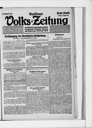 Berliner Volkszeitung vom 19.08.1921