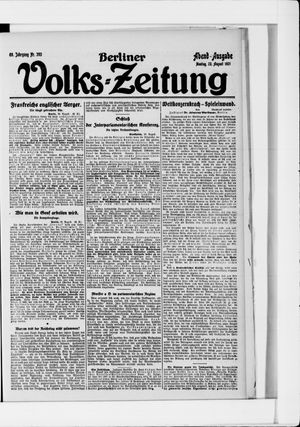 Berliner Volkszeitung vom 22.08.1921