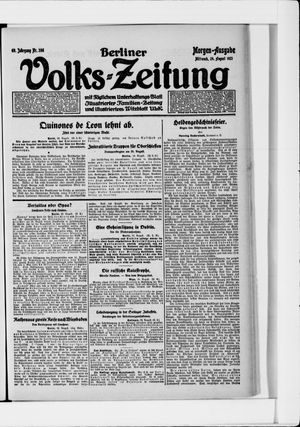 Berliner Volkszeitung vom 24.08.1921