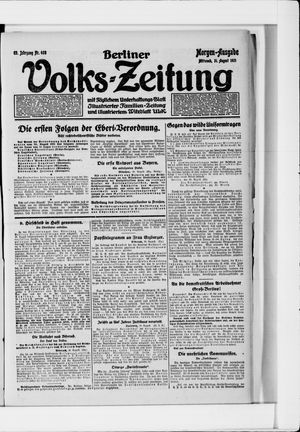 Berliner Volkszeitung vom 31.08.1921