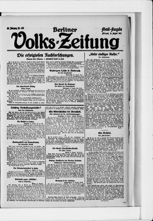 Berliner Volkszeitung vom 31.08.1921