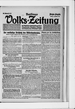 Berliner Volkszeitung vom 02.09.1921