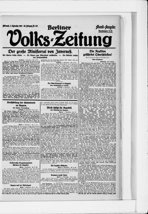 Berliner Volkszeitung vom 07.09.1921
