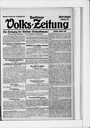 Berliner Volkszeitung vom 08.09.1921