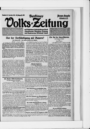 Berliner Volkszeitung vom 10.09.1921